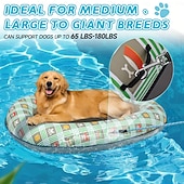 abordables Juguetes de verano-Flotador inflable para perros grandes, apto para mascotas que pesen entre 65 y 180 libras, diseñado para usar en piscinas, sin batería.