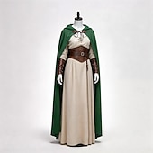 baratos Capa &amp; Capa-Medieval Renascentista manto manto com capuz Viking Elfo Fantasia Mulheres Dia Das Bruxas Carnaval Espetáculo LARP Ren Faire Adulto Capa