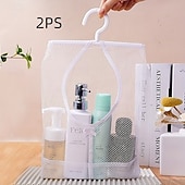 abordables Almacenamiento y organización-2 bolsas de almacenamiento colgantes de malla para estante de baño, organizador colgante multifuncional transpirable, cesta de almacenamiento de pared para ducha, cocina, lavadero, cosméticos y