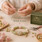 voordelige Geschenken-liefde, vrede &amp;Lente zegeningen 2026 limited edition armband met geschenkdoos voor vrouwen, inspirerende bij, blauwe vogel, vlinder armband, sieraden bedeltjes, polsbandje, elastisch stretch