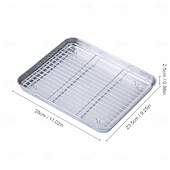 cheap Grills &amp; Outdoor Cooking-Stainless Steel Baking Sheet Pan with Rack, Heavy Duty Roasting Tray for Oven, Grill &amp; Broiler, Dishwasher Safe Bakeware for Cookies, Bacon, Chicken, Turkey &amp; Vegetables