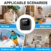 voordelige IP-netwerkcamera's voor binnen-1080p mini beveiligingscamera wifi draadloze binnencamera voor thuis, huisdieren en baby's met app voor weergave op afstand, nachtzicht, bewegingsdetectie, kleine nanny bewakingscamera, kleine