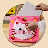 abordables Regalos-Bolso de mano creativo para pintar con hilo para niños, paquete de 3/6 bolsos de fieltro con animales surtidos al azar, bolso de mano de costura hecho a mano, arte educativo &amp;Actividad manual, lindos