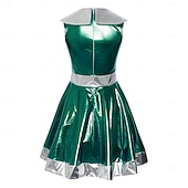 voordelige Dameskostuums-Jurken Outfits Fancy kostuum Buitenaards kostuum Ruimtemeisje Cosplay Glanzend latex patent Metallic Kinderen Volwassenen Dames Halloween Carnaval Boekenweek Feest Prestatie Aankleden