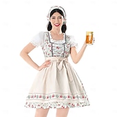 cheap Dirndl Set-Oktoberfest Dirndl Dress Dirndl Set Mini Length Maid Bavarian German Munich Wiesn Women's Carnival Beer Festival Traditional Style Cloth
