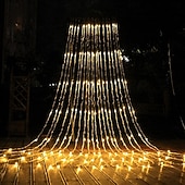 preiswerte Vorhang- und Eiszapfenlichter-3M Lichterketten 320 LEDs 1 Stück Warmweiß Weiß Blau Kreative Lichterketten Festtagslichter Fenster- / Vorhang- / Eiszapfenlichter Halloween Innenbereich Wasserdicht 110-240 V