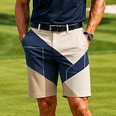 abordables Pantalones Cortos Impresos-Hombre Geométrico Arte abstracto Bloqueo de color Bermudas Pantalones cortos casuales Shorts de golf Media cintura Informal de negocios Trabajo Golf vacaciones en la playa Pantalones cortos de frente