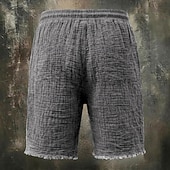  Per uomo Pantaloncini Estivi 100% cotone Shorts da Spiaggia Coulisse Elastico in vita Senza bordo Semplice Comodità Traspirante Lunghezza al ginocchio Casuale Quotidiano All'aperto Vacanza Vintage