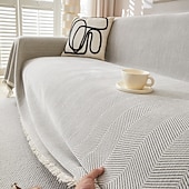 cheap Sofa Cover-Sofa Cover Blanket One Piece Couch Cover Anti Cat Scratch Herringbone Sofa Slipcover Full Coverage Furniture Protector Washable Sofa Throw for Living Room