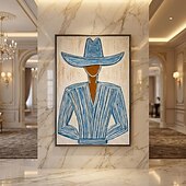 cheap People Paintings-Mintura Handpainted Figures Oil Painting On Canvas Wall Art Modern Decoration Abstract Picture For Home Hotel Decor Rolled Frameless Unstretched Painting
