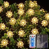 preiswerte Solar-Außenleuchten-12m Lichterketten 100 LEDs Solarmodul Warmweiß Kaltweiß Rot Kreative Lichterketten Festtagslichter Halloween Innenbereich Kreativ USB-betrieben Solarbetrieben