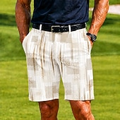 economico Pantaloni Corti Stampati-Per uomo Plaid Arte astratta Color-blocking Bermuda Pantaloncini casual Pantaloncini da golf Misura del girovita medio Business Casual Lavoro Golf Vacanza al Mare Pantaloncini a vita piatta con 4