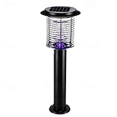 abordables Lampe anti-insectes-Piège à moustiques solaire d'extérieur en acier inoxydable, résistant aux insectes volants et étanche, idéal pour la terrasse, le jardin ou la cour.