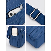 abordables Bolsos cruzados-Bolso bandolera de nailon con múltiples bolsillos para mujer: bolso de hombro ligero e impermeable para viajes, trabajo y uso diario