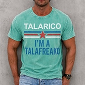 ieftine Men's Funny T shirts-Men's Talarico I'm A Talafreako 100 Cotton Acid Wash Heavyweight T-shirt Short Sleeve T shirt DTG Crew Neck Shirt Fashion Daily Holiday Spring Summer Clothing Apparel