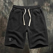 economico Pantaloncini casual-Per uomo Pantaloncini Waffle Pantaloncini Estivi Shorts da Spiaggia Pantaloncini casual Coulisse Elastico in vita Puro Tinta unica Tinta unita Comodità Lunghezza al ginocchio Casuale Quotidiano