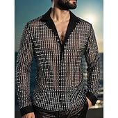 economico Cime-Retrò Vintage Anni '70 Anni '80 T-shirt Hippie Disco Paillettes Metallico Lucido Costume Per uomo Costume di Carnevale Natale Halloween Carnevale Feste Parata dell'Orgoglio Mese dell'orgoglio Adulti