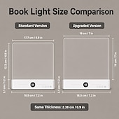 ieftine Lumini de lectură-Lampă de citit cu LED-uri transparente, reîncărcabilă, cu 3 culori &amp;temporizator, lampă cu placă cu panou reglabil, lumină pentru carte pe toată pagina, pentru citit în pat noaptea, cadouri amuzante