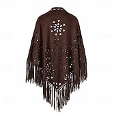 cheap Tops-Retro Vintage Hippie 1970s Cape Hippie Tassel Fringe Fancy Dress Women's Carnival Music Festival Holiday Adults'
