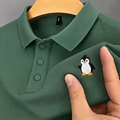 ieftine Polo clasic pentru bărbați-Bărbați 100% Βαμβάκι Polo brodat Casual Afaceri Răsfrânt Manșon scurt De Bază Timp Liber Culoare solidă Texturat Brodat Nasturi Primavara vara Albastru piscină Alb Negru Verde Deschis Trifoi 100