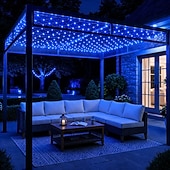 abordables Projecteurs haute tension à brancher-Guirlande lumineuse LED en filet, décoration extérieure en filet, guirlande lumineuse multicolore LED étanche pour buissons, arbustes, haies, arbres et pelouse