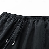 cheap Classic-Men's Lightweight Cargo Shorts Comfort Waist Tactical Cargo Shorts Casual Shorts Drawstring Pocket Elastic Waist Plain Quick Dry Knee Length Outdoor Streetwear Daily Wear Fashion Streetwear Black