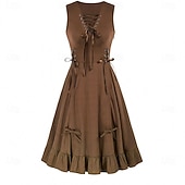 economico Vestiti-Punk &amp; Gotico Rinascimento Steampunk Vestito Strega Ragazza gotica Tinta unica Costume Per donna Fantasia Stile Steampunk Notte di Valpurga Halloween Carnevale Mascherata Casual Quotidiano Adulti