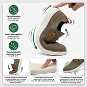 economico Scarpe Casual con Lacci-mocassini da uomo color kaki, scarpe casual traspiranti in maglia, scarpe comode e leggere per guidare, viaggiare e per l'uso quotidiano.