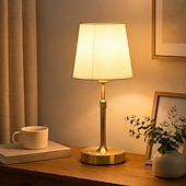 economico Lampade da tavolo-Lampada da tavolo senza fili regolabile in altezza, ricaricabile, colore oro, a batteria, con regolazione continua dell'intensità luminosa. &amp;Lampada decorativa wireless con controllo touch per camera