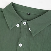 baratos Clássico-Masculino Camisa Social Camisa de linho camisa de verão camisa de botão Tecido Casual Roupa Diária Preto Branco Verde Claro Rosa Manga Longa Aberto para a Lateral Primavera Verão Verão Roupa Bolso