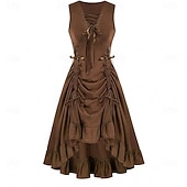 economico Vestiti-Punk &amp; Gotico Rinascimento Steampunk Vestito Strega Ragazza gotica Tinta unica Costume Per donna Fantasia Stile Steampunk Notte di Valpurga Halloween Carnevale Mascherata Casual Quotidiano Adulti