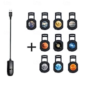  LED-ruimteprojectorlamp met 360° draaiende planeten, nachtlampje voor thuisfeestjes, plafond- en wanddecoratie, roterende LED-planeetprojectorlamp.
