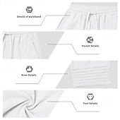 cheap Holiday-Men's Capri shorts Linen Pants Summer Pants Beach Pants Drawstring Pocket Elastic Drawstring Waist Solid Color Comfort Breathable Calf-Length Daily Outdoor Beach Vacation Fashion White Khaki Inelastic