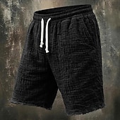  Per uomo Pantaloncini Estivi 100% cotone Shorts da Spiaggia Coulisse Elastico in vita Senza bordo Semplice Comodità Traspirante Lunghezza al ginocchio Casuale Quotidiano All'aperto Vacanza Vintage