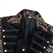 baratos agasalhos-Retro Vintage Medieval Renascentista Casaco Manga Comprida Príncipe Vampiros Pirata Nobre Jacquard Fantasia Homens Pirata Fantasia Real Dia Das Bruxas Carnaval Festa feira renascentista LARP Adulto