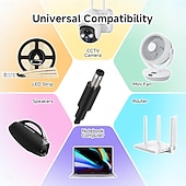  Zasilacz 24 V, zasilacz LED 24 W, 48 W, 72 W, 96 W, 120 W, 144 W, konwerter 100-240 V AC na 24 V DC, 1 A-DC6A, adapter oświetleniowy do taśm LED, kamer CCTV