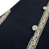 baratos Αριστος-Retro Vintage Medieval Renaissance Waist Belt Tunic Prince Warrior Stand Collar Fancy Dress Men's Fantasy Halloween Carnival Renaissance Fair LARP Adults' Top Belt