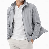 cheap Casual Jackets-Men Lightweight Jacket Casual Sun Protection UV Protection Slim Spring &amp; Summer Spring Casual Daily Outdoor Stand Collar Regular Dark Blue Grey Jacket