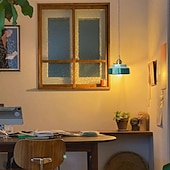 tanie Światła wysp-Mała lampa wisząca z zielonego szkła, niebiesko-białej porcelany, czerwona ceramiczna lampa wisząca, nowoczesna lampa nordycka do jadalni, sypialni, kuchni, wyspy, domu wiejskiego, kawiarni