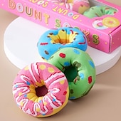 abordables Party Supplies-3 Pairs Novelty Donut Socks for Women Men, Funny Colorful Doughnut Patterned Cotton Crew Socks, Unique Foodie Gifts for Birthday Christmas, Creative Gag Gift for Donut Lovers, Stocking Stuffer