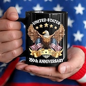  Tazza da caffè per il 250° anniversario degli Stati Uniti (1776-2026), con aquila calva patriottica americana. &Tazza commemorativa con bandiera, regalo per il cinquecentesimo anniversario dedicato ai