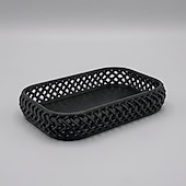preiswerte Aufbewahrung &amp; Organisation-Leichtes, luxuriöses, gewebtes Ablagefach mit Hohlkammerstruktur für den Schreibtisch – Aufbewahrungsbox für Schmuck und Make-up-Pinsel auf dem Schminktisch – Ablage für Eingangsschlüssel und diverse