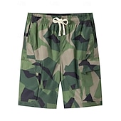 cheap Holiday-Men's Lightweight Cargo Shorts Comfort Waist Tactical Cargo Shorts Casual Shorts Drawstring Elastic Waist Multi Pocket Camouflage Quick Dry Knee Length Casual Outdoor Streetwear Fashion Streetwear