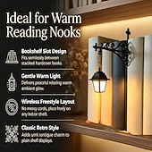 preiswerte Dekorative Lichter-Bibliothekslaterne – dekorative Bücherregalbeleuchtung, wiederaufladbar, mit Fernbedienung, für Bücherwürmer, antike LED-Leseecke als Dekoration für Arbeitszimmer und Bibliothek