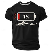  Herre Nummer Karakterer T skjorte Kortermet T skjorte 3D-utskrift Crew-hals Skjorte Morsom Avslappet Daglig Gate Blå Svart Rød Sommer Vår Klær S M L XL XXL XXXL