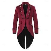 abordables Vêtements d&amp;#39;extérieur-Rétro Vintage Queue-de-pie Manches longues Prince Vampire Gentleman Déguisement Homme Fantaisie Halloween Carnaval Mascarade Foire de la Renaissance LARP Adulte Manteau
