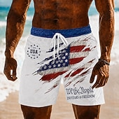  Herrenshorts zum 250. Jubiläum mit patriotischer amerikanischer Flagge 1776 2026 Schwimmshorts mit Kordelzug seitlichen Taschen Sommer Strandbekleidung