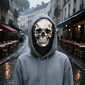 ieftine Wearables &amp; Dress-Up-Mască de craniu de Halloween, mască de costum de schelet înfricoșătoare cu față completă, cu deschideri respirabile pentru ochi, recuzită de cosplay horror pentru adulți, casă bântuită, petrecere de