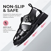 economico Sandali eleganti-Sandali gladiatore neri da uomo – sandali sportivi da esterno regolabili, calzature comode e resistenti per viaggi, vacanze al mare, passeggiate e avventure estive