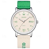 voordelige Quartz-horloges-Olevs dameshorloge in roze, schattig analoog quartz polshorloge met datumweergave, casual modieus meisjeshorloge met ademende nylon band, waterdicht tot 30 meter, verjaardagscadeau voor tienermeisjes